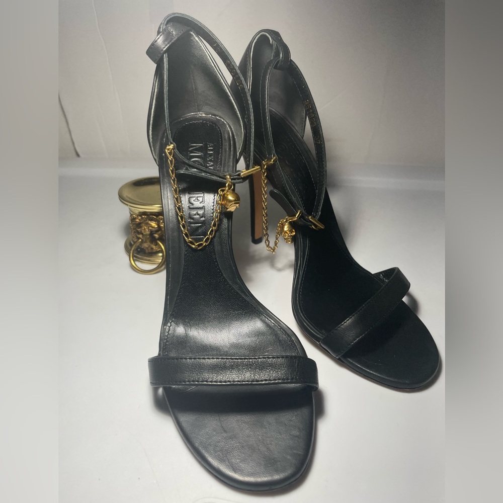 ALEXANDER MCQUEEN ankle wrap high heel sandal with